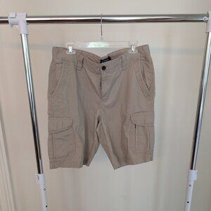 CHAPS Mens Cargo Shorts W33 Large Beige Cotton pockets Flat front